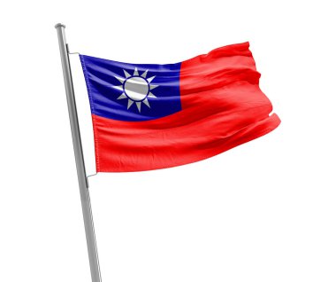 Taiwan waving flag on white background