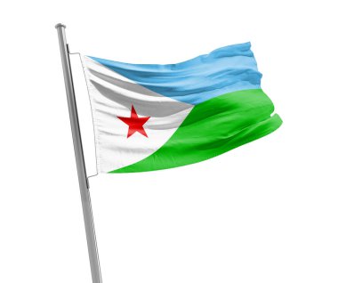 Djibouti waving flag on white background