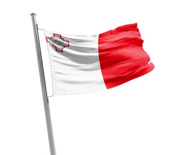 Malta waving flag on white background