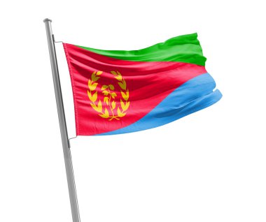 Eritrea waving flag on white background