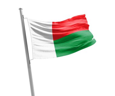 Madagascar waving flag on white background
