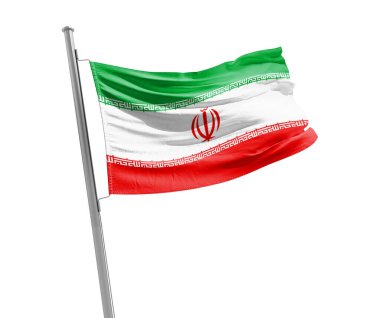 Iran waving flag on white background