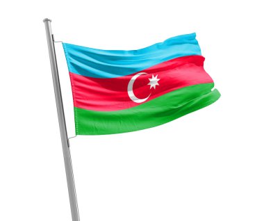 Azerbaijan waving flag on white background