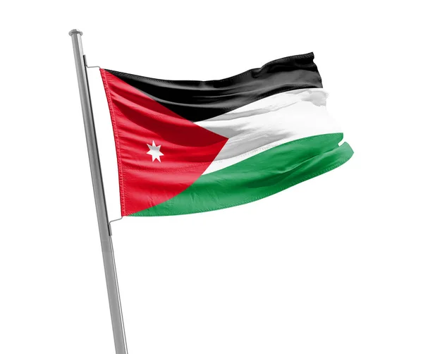 Ιορδανία Κυματίζει Σημαία Λευκό Φόντο — Φωτογραφία Αρχείου