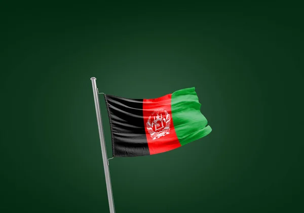 Afghánská Vlajka Proti Zelené — Stock fotografie