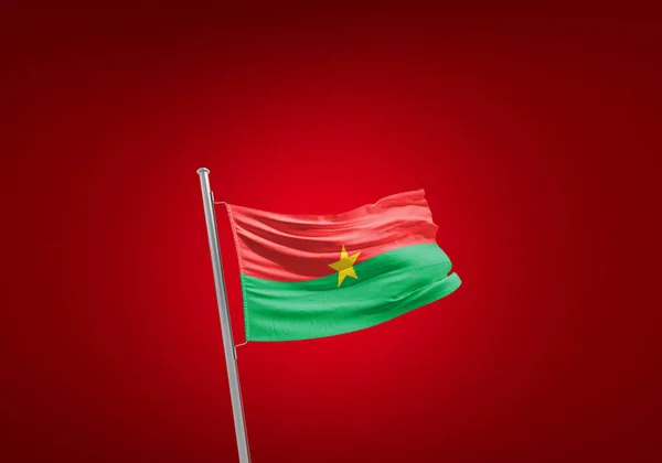 Burkina Faso Vlag Tegen Rood — Stockfoto