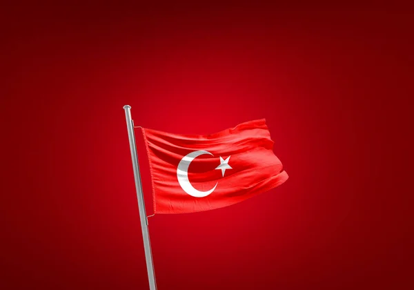 Türkiye Kırmızıya Karşı Bayrak — Stok fotoğraf
