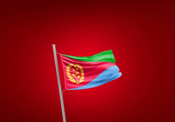 厄立特里亚国旗对红旗 — 图库照片