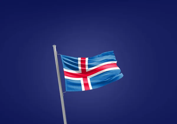 Ісландія Проти Темно Синього Прапора — стокове фото
