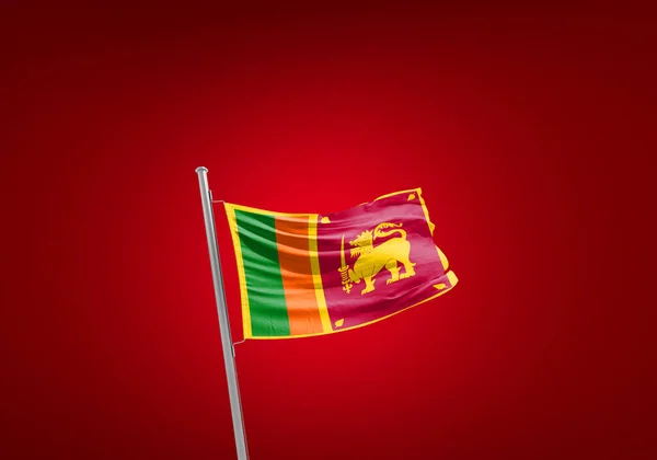 Srí Lanka Vlajka Proti Červené — Stock fotografie