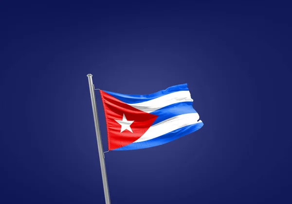 Flaga Kuby Przeciwko Granatowi — Zdjęcie stockowe
