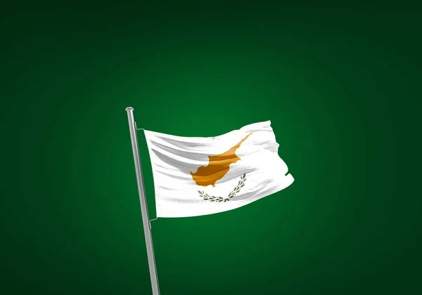 Bandera Chipre Contra Verde —  Fotos de Stock