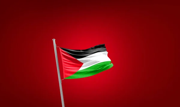 Σημαία Παλαιστίνης Κατά Του Κόκκινου — Φωτογραφία Αρχείου
