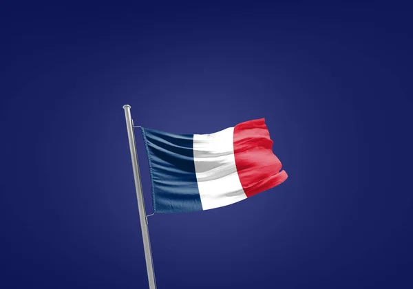 Прапор Франції Проти Темно Синього — стокове фото