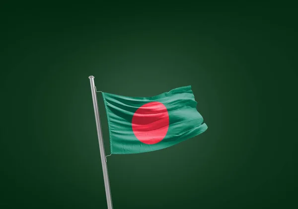 Bangladéšská Vlajka Proti Zelené — Stock fotografie