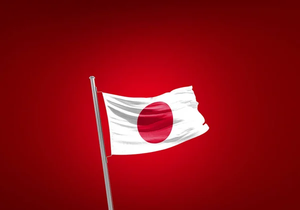 Японський Прапор Проти Червоного — стокове фото