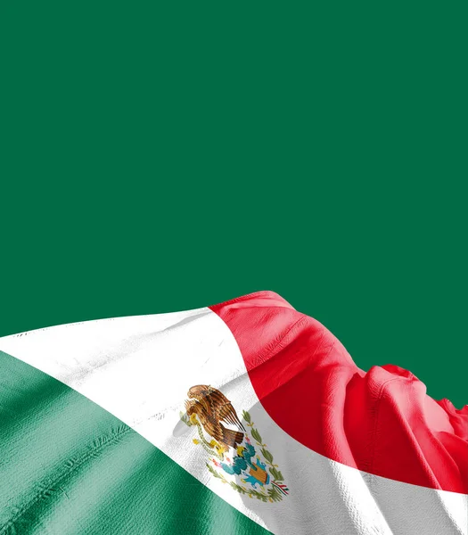 Bandeira México Contra Verde — Fotografia de Stock