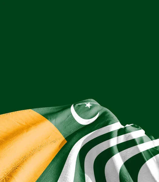Kašmírská Vlajka Proti Zelené — Stock fotografie