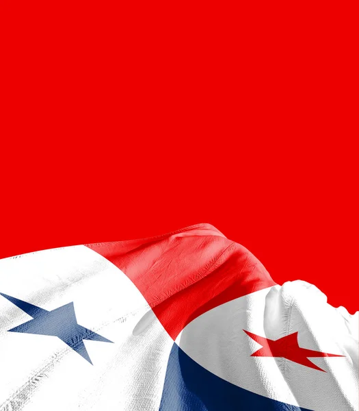 Panamafahne Gegen Rot — Stockfoto