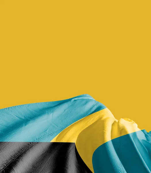 巴哈马国旗对黄色 — 图库照片