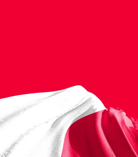 Polonia Bandiera Contro Rosso — Foto Stock
