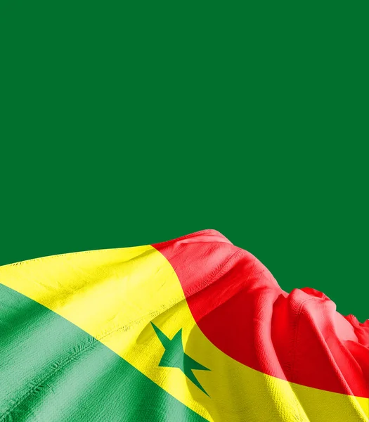 Σημαία Σενεγάλης Κατά Πράσινου — Φωτογραφία Αρχείου
