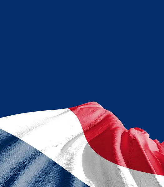 Bandeira França Contra Azul Escuro — Fotografia de Stock