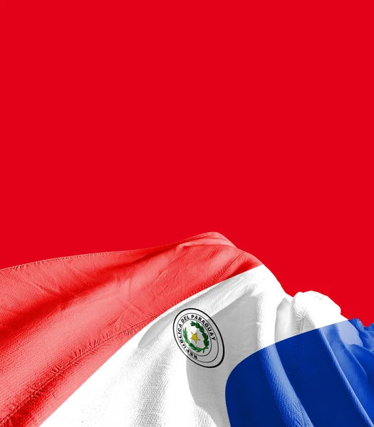 Флаг Парагвая Против Красного — стоковое фото