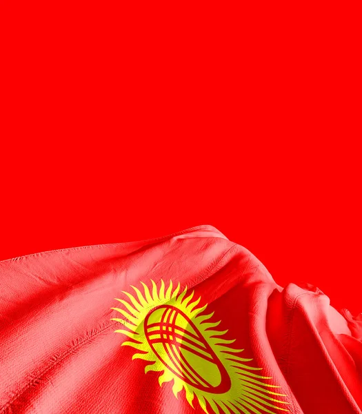 Drapeau Kirghizistan Contre Rouge — Photo