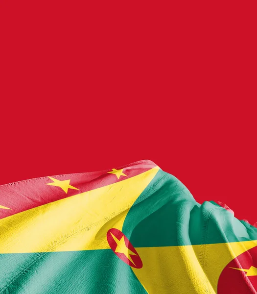 Grenada Bandiera Contro Rosso — Foto Stock
