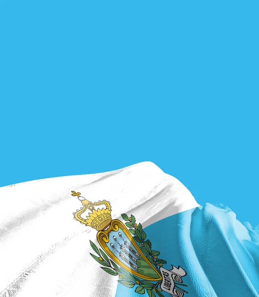 圣马力诺国旗与蓝色的对比 — 图库照片