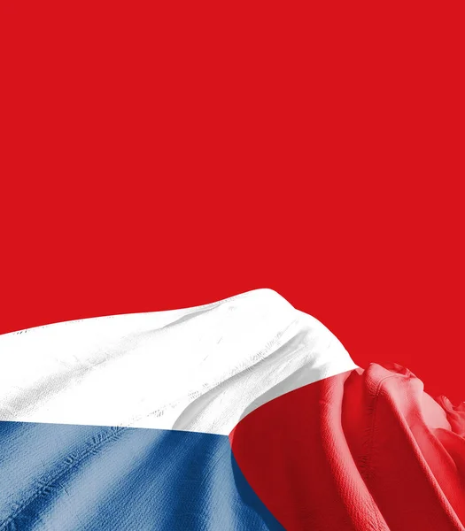 Прапор Чехії Проти Червоного — стокове фото
