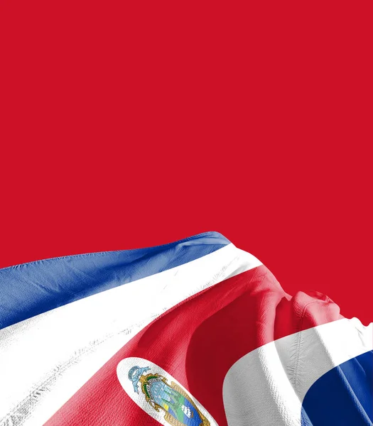 Costa Rica Flagga Mot Rött — Stockfoto