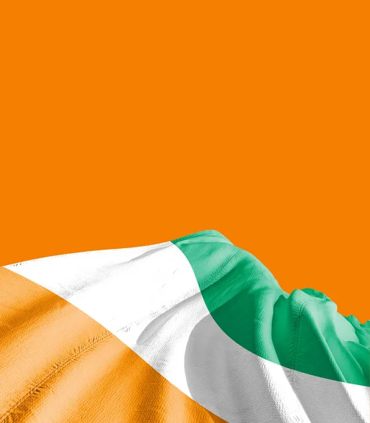 Bandiera Dell Isola Avorio Contro Arancione — Foto Stock