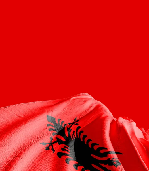 Albania Bandiera Contro Rosso — Foto Stock