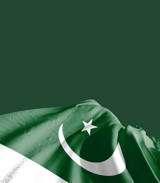 Pákistánská Vlajka Proti Zelené — Stock fotografie