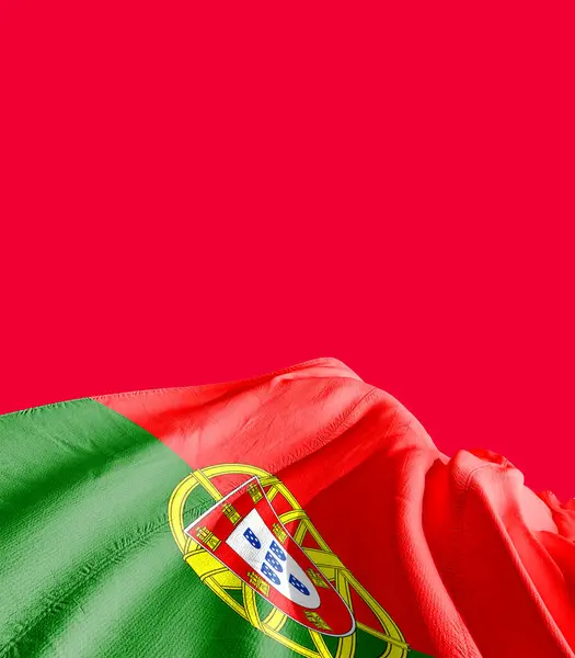Portogallo Bandiera Contro Rosso — Foto Stock