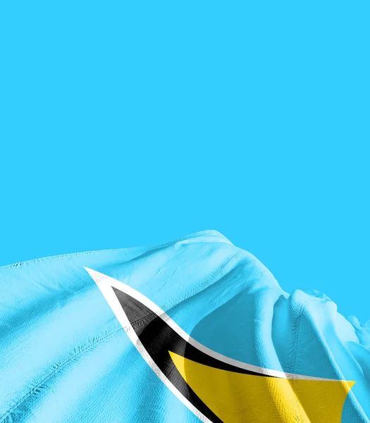 Saint Lucia Vlag Tegen Blauw — Stockfoto