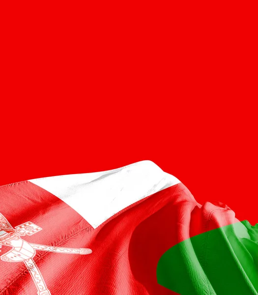 Bandeira Omã Contra Vermelho — Fotografia de Stock