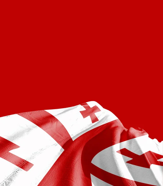 Прапор Грузії Проти Червоного — стокове фото