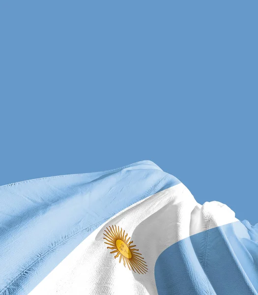Argentinië Vlag Tegen Blauw — Stockfoto