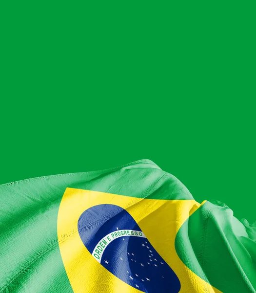 Brasilien Flagge Gegen Grün — Stockfoto