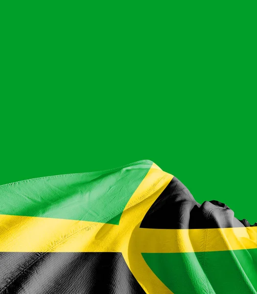 Flaga Jamajki Przeciwko Zieleni — Zdjęcie stockowe