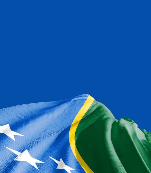 Flaga Wysp Salomona Przeciwko Granatowi — Zdjęcie stockowe