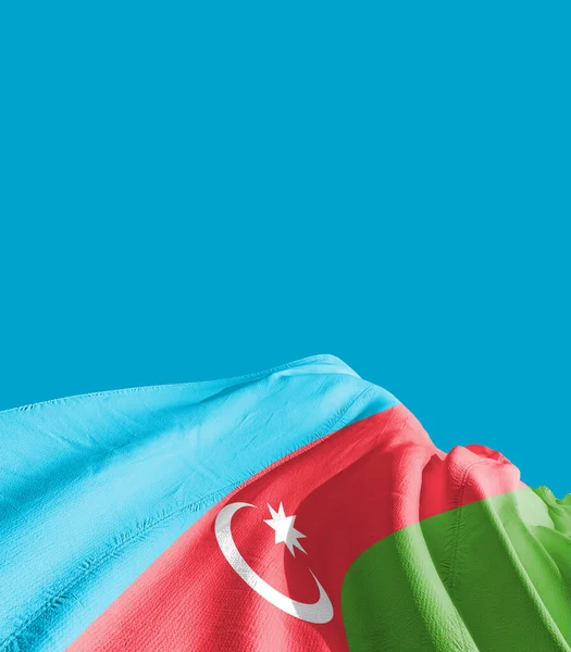 stock image Azerbaijan flag against blue