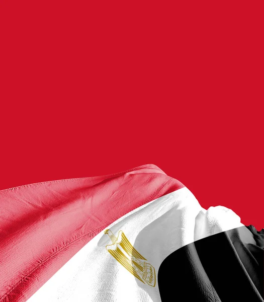 Egypte Vlag Tegen Rood — Stockfoto