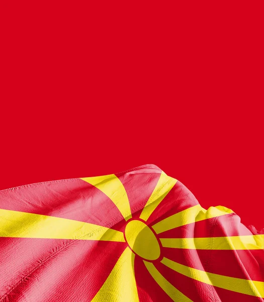 Drapeau Macédoine Nord Contre Rouge — Photo