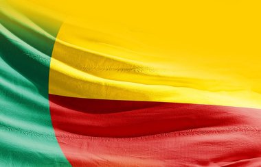 Benin dalgalanan bayrak yakın