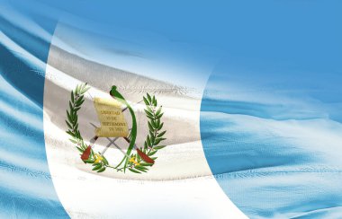 Guatemala bayrağı sallıyor. Yaklaş.
