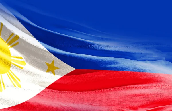 Филиппины Размахивают Флагом Вблизи — стоковое фото